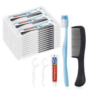 10 Sets Disposable Toothbrushes with Toothpaste Floss Comb Individually Wrapped, Disposable Toothbrush Bulk, 10g Toothpaste,Dental Floss,6in Comb Bulk Toothbrush Kit for Homeless,Airbnb,Hotel 10 Sets Disposable Toothbrushes with Toothpaste Floss Comb Individually Wrapped, Disposable Toothbrush Bulk, 10g Toothpaste,Dental Floss,6in Comb Bulk Toothbrush Kit for Homeless,Airbnb,Hotel