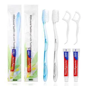 30 pcs Disposable Toothbrushes with Toothpaste Floss Individually Wrapped | 2 Color Toothbrush, 10g Toothpaste, Floss Pick, Bulk Toothbrush for Homeless, Airbnb, Hotel, Guest 30 pcs Disposable Toothbrushes with Toothpaste Floss Individually Wrapped | 2 Color Toothbrush, 10g Toothpaste, Floss Pick, Bulk Toothbrush for Homeless, Airbnb, Hotel, Guest