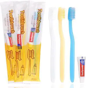 30 Pack Disposable Toothbrushes with Toothpaste Individually Wrapped | Bulk Toothbrushes Medium Soft Bristle, Manual Travel Toothbrush Kit for Travel Hotel Guest, 3 Colors 30 Pack Disposable Toothbrushes with Toothpaste Individually Wrapped | Bulk Toothbrushes Medium Soft Bristle, Manual Travel Toothbrush Kit for Travel Hotel Guest, 3 Colors