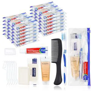 Pack of 3 Hygiene Kit, Hygiene Kit Bulk, Individually Packed, Travel Hygiene Kit with Toothbrush, Toothpaste, Comb, Shampoo, Soap and Floss Picks, Home, Suitable for Hotel, Camping, Travel Pack of 3 Hygiene Kit, Hygiene Kit Bulk, Individually Packed, Travel Hygiene Kit with Toothbrush, Toothpaste, Comb, Shampoo, Soap and Floss Picks, Home, Suitable for Hotel, Camping, Travel