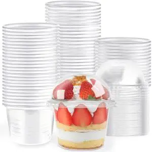 50 Pcs 8 OZ Disposable Plastic Cups with Dome Lids, Clear Dessert Cup, Mini Parfait Appetizer Containers for Ice Cream, Cake, Fruit, Pudding, Jello Shot, Drink, Yogurt, Soups, Salad, Snacks 50 Pcs 8 OZ Disposable Plastic Cups with Dome Lids, Clear Dessert Cup, Mini Parfait Appetizer Containers for Ice Cream, Cake, Fruit, Pudding, Jello Shot, Drink, Yogurt, Soups, Salad, Snacks