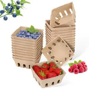 50 Pack Mini Natural Pulp Fiber Berry Basket | Small Basket Containers for Farmers Market Produce,Fruit Stand Supplies,Vegetables,Strawberry,Blueberry,Raspberry,Egg 50 Pack Mini Natural Pulp Fiber Berry Basket | Small Basket Containers for Farmers Market Produce,Fruit Stand Supplies,Vegetables,Strawberry,Blueberry,Raspberry,Egg