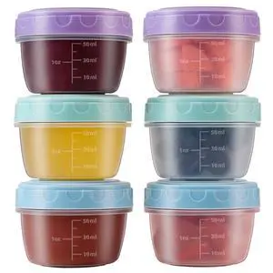 Salad Dressing Container to Go with lids Dishwasher and Microwave Safe | Tiny Condiment Containers with Graduated Lines, Reusable Leakproof Small Sauce Containers for Lunch Box 6 Pcs 2.7 OZ Mixed 1 Salad Dressing Container to Go with lids Dishwasher and Microwave Safe | Tiny Condiment Containers with Graduated Lines, Reusable Leakproof Small Sauce Containers for Lunch Box 6 Pcs 2.7 OZ Mixed 1