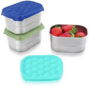 Small (1 CUP) Stainless Steel Snack Containers for Kids | Easy Open Leak Proof Food Containers with Silicone Lids - Perfect Metal Toddler Lunch Box for Daycare and School (8oz) Small (1 CUP) Stainless Steel Snack Containers for Kids | Easy Open Leak Proof Food Containers with Silicone Lids - Perfect Metal Toddler Lunch Box for Daycare and School (8oz)