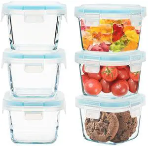 Small Glass Containers 6 Pack, 6 oz Reusable, Airtight, Leakproof Mini Food Storage Containers with Lids Small Glass Containers 6 Pack, 6 oz Reusable, Airtight, Leakproof Mini Food Storage Containers with Lids