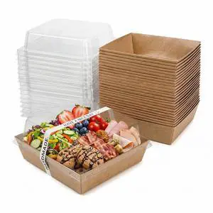 25-Pack Charcuterie Boxes with Clear Lids Disposable Paper Mini Food Containers (5-Inch), Suitable for Desserts, Sandwiches, Cookies, Sushi, Cake Slices, and Fresh Fruit 25-Pack Charcuterie Boxes with Clear Lids Disposable Paper Mini Food Containers (5-Inch), Suitable for Desserts, Sandwiches, Cookies, Sushi, Cake Slices, and Fresh Fruit