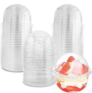 50 Pack 9 oz Clear Plastic Dessert Cups with Dome Lids,No Hole Disposable Snack Bowls for Pudding,Parfait,Fruits,Ice Cream,Cake 50 Pack 9 oz Clear Plastic Dessert Cups with Dome Lids,No Hole Disposable Snack Bowls for Pudding,Parfait,Fruits,Ice Cream,Cake