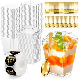 165 Pcs 5oz Clear Plastic Dessert Cups with Lids & Spoons BPA-Free Mini Parfait & Pudding Cups, Disposable or Reusable Appetizer Containers 165 Pcs 5oz Clear Plastic Dessert Cups with Lids & Spoons BPA-Free Mini Parfait & Pudding Cups, Disposable or Reusable Appetizer Containers