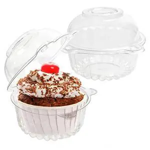 100 Pack Plastic Cupcake Containers with Dome Lids, Disposable | Individual Clear Cupcake Boxes Holders Carrier, Single to Go Dessert Cake Packaging for Muffin Donuts Fruit Salad Wedding 100 Pack Plastic Cupcake Containers with Dome Lids, Disposable | Individual Clear Cupcake Boxes Holders Carrier, Single to Go Dessert Cake Packaging for Muffin Donuts Fruit Salad Wedding
