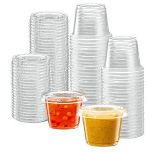 (1 oz - 100 Sets) Clear Diposable Plastic Portion Cups With Lids, Small Mini Containers For Portion Controll, Jello Shots, Meal Prep, Sauce Cups, Slime, Condiments, (1 oz - 100 Sets) Clear Diposable Plastic Portion Cups With Lids, Small Mini Containers For Portion Controll, Jello Shots, Meal Prep, Sauce Cups, Slime, Condiments,