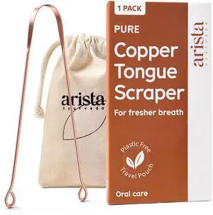 Copper Tongue Scraper for Adults & Kids 100% Pure Copper Tongue Cleaner Extreme Bad Breath Treatment for Adults, Oral Detox & Hygiene 1 Pack with Travel Pouch Copper Tongue Scraper for Adults & Kids 100% Pure Copper Tongue Cleaner Extreme Bad Breath Treatment for Adults, Oral Detox & Hygiene 1 Pack with Travel Pouch