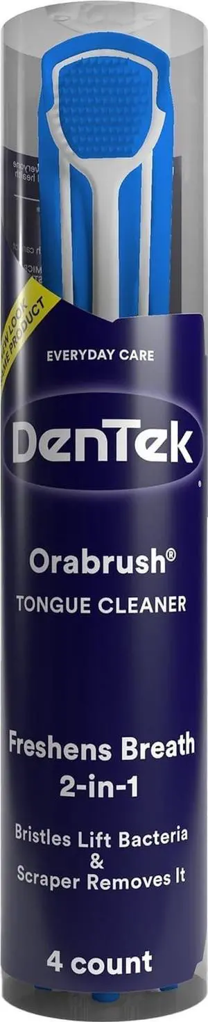 DenTek Tongue Scraper, Gentle Tongue Cleaner Brush, 4ct | Orabrush Fresh Breath, Fights Bad Breath, BPA-Free Tongue Scraper, Reaching Where a Toothbrush Cannot DenTek Tongue Scraper, Gentle Tongue Cleaner Brush, 4ct | Orabrush Fresh Breath, Fights Bad Breath, BPA-Free Tongue Scraper, Reaching Where a Toothbrush Cannot