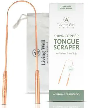 Copper Tongue Scraper for Adults & Kids | Premium Metal, Eliminate Bad Breath, Enhance Oral Hygiene, Includes Travel Bag Copper Tongue Scraper for Adults & Kids | Premium Metal, Eliminate Bad Breath, Enhance Oral Hygiene, Includes Travel Bag