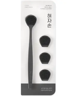 Tongue Scraper with 3 Replaceable Heads for Up to 9 Months - Soft BPA-Free TPE Tongue Cleaner, Designed to Reduce Gag Reflex, Helps Freshen Breath & Remove White Coating (Deep Gray) Tongue Scraper with 3 Replaceable Heads for Up to 9 Months - Soft BPA-Free TPE Tongue Cleaner, Designed to Reduce Gag Reflex, Helps Freshen Breath & Remove White Coating (Deep Gray)