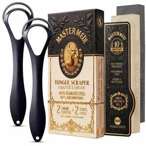 Black Tongue Scraper with Cases (Spoon Shape, 2 Pack), Tongue Scrubber for Bad Breath Treatment, Easy to Use Tongue Scraper for Adults, Tongue Cleaner for Oral Care Black Tongue Scraper with Cases (Spoon Shape, 2 Pack), Tongue Scrubber for Bad Breath Treatment, Easy to Use Tongue Scraper for Adults, Tongue Cleaner for Oral Care