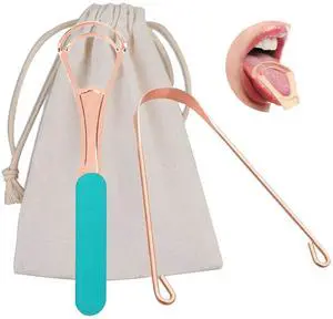 2Pcs Copper Tongue Scraper, Tongue Cleaner Set for Adults Kids, Stainless steel Wide Double Blades Oral Tongue Brush Cleaning Scrapping Sweeper for Fresh Breath and Mouth Hygiene Care with Travel Bag 2Pcs Copper Tongue Scraper, Tongue Cleaner Set for Adults Kids, Stainless steel Wide Double Blades Oral Tongue Brush Cleaning Scrapping Sweeper for Fresh Breath and Mouth Hygiene Care with Travel Bag