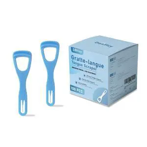Tongue Cleaner, Tongue Scraper, Disposable, Plastic Scraper, Clean Tongue, Promote Fresh Breath, Includes Safe Fold- Back Tooth Pick, 100 Count Tongue Cleaner, Tongue Scraper, Disposable, Plastic Scraper, Clean Tongue, Promote Fresh Breath, Includes Safe Fold- Back Tooth Pick, 100 Count