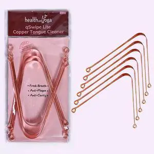 HealthAndYoga qSwipe Lite Copper Tongue Cleaners (Pack of 6) Prevents Bad breath, Improves taste- Flexible, Curved ends provide good grip Complete Oral Care/Hygiene for Travel/Office/Home HealthAndYoga qSwipe Lite Copper Tongue Cleaners (Pack of 6) Prevents Bad breath, Improves taste- Flexible, Curved ends provide good grip Complete Oral Care/Hygiene for Travel/Office/Home