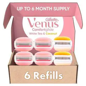 ComfortGlide White Tea 4 count, with Gillette Venus ComfortGlide plus Olay 2 count, Women's Razor Blade Refills ComfortGlide White Tea 4 count, with Gillette Venus ComfortGlide plus Olay 2 count, Women's Razor Blade Refills
