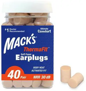 ThermaFit Soft Foam Earplugs, 40 Pair - Comfortable Ear Plugs for Sleeping, Snoring, Work, Travel & Loud Events | Made in USA | Newly Upgraded and Improved ThermaFit Soft Foam Earplugs, 40 Pair - Comfortable Ear Plugs for Sleeping, Snoring, Work, Travel & Loud Events | Made in USA | Newly Upgraded and Improved