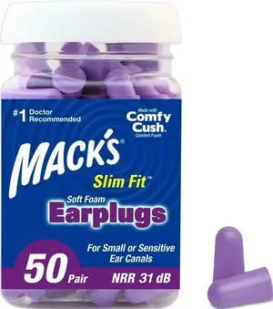 Slim Fit Soft Foam Earplugs, 50 Pair - Small Ear Plugs for Sleeping, Snoring, Traveling, Concerts, Shooting Sports & Power Tools | Made in USA Slim Fit Soft Foam Earplugs, 50 Pair - Small Ear Plugs for Sleeping, Snoring, Traveling, Concerts, Shooting Sports & Power Tools | Made in USA