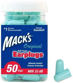 Original Soft Foam Earplugs, 50 Pair - 33dB Highest NRR, Comfortable Ear Plugs for Sleeping, Snoring, Work, Travel & Loud Events | Made in USA Original Soft Foam Earplugs, 50 Pair - 33dB Highest NRR, Comfortable Ear Plugs for Sleeping, Snoring, Work, Travel & Loud Events | Made in USA