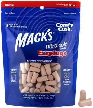 Ultra Soft Foam Earplugs, 100 Pair Bag - 33dB Highest NRR, Comfortable Ear Plugs for Sleeping, Snoring, Travel, Concerts, Studying and Loud Noise | Made in USA Ultra Soft Foam Earplugs, 100 Pair Bag - 33dB Highest NRR, Comfortable Ear Plugs for Sleeping, Snoring, Travel, Concerts, Studying and Loud Noise | Made in USA