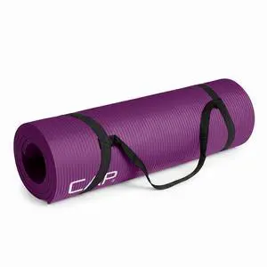 1/2" Thick Yoga Mat, Exercise & Workout Mat with Strap, Wine | Latex-free NBR foam cushions knees and joints for Pilates, stretching, core training, floor exercises and home fitness. 1/2" Thick Yoga Mat, Exercise & Workout Mat with Strap, Wine | Latex-free NBR foam cushions knees and joints for Pilates, stretching, core training, floor exercises and home fitness.