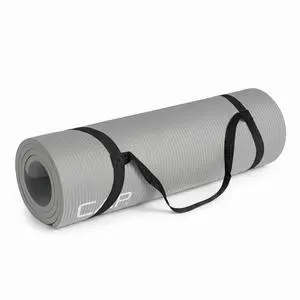 Barbell High Density Exercise Mat with strap, 68"x24" 12mm - Gray | Latex-free NBR foam cushions knees and joints for Pilates, stretching, core training, floor exercises and home fitness. Barbell High Density Exercise Mat with strap, 68"x24" 12mm - Gray | Latex-free NBR foam cushions knees and joints for Pilates, stretching, core training, floor exercises and home fitness.