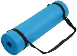 All Purpose 1/2-Inch Extra Thick High Density Anti-Tear Exercise Yoga Mat with Carrying Strap, Blue | Mat with Carrying Strap, For Cushioning the Body Against Hard Floors, Blue All Purpose 1/2-Inch Extra Thick High Density Anti-Tear Exercise Yoga Mat with Carrying Strap, Blue | Mat with Carrying Strap, For Cushioning the Body Against Hard Floors, Blue