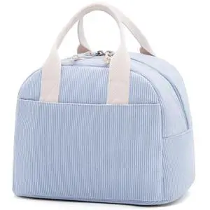 Lunch Box for Women,Insulated Lunch Bag Cute Lunch Tote Blue | Cute Light Blue Corduroy Insulated Lunch Bag for Women, Stylish Lunch Tote with Large Capacity for Work,Picnic and Travel Lunch Box for Women,Insulated Lunch Bag Cute Lunch Tote Blue | Cute Light Blue Corduroy Insulated Lunch Bag for Women, Stylish Lunch Tote with Large Capacity for Work,Picnic and Travel
