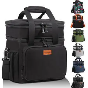 Expandable Lunch Box Insulated Leakproof Cooler Bag Work Outdoor | Heavy Duty Oxford, Heat-Resistant Liner, Smell Proof, 6hr Hot/12hr Cold. Double Deck, Lightweight. Adult Shift Expandable Lunch Box Insulated Leakproof Cooler Bag Work Outdoor | Heavy Duty Oxford, Heat-Resistant Liner, Smell Proof, 6hr Hot/12hr Cold. Double Deck, Lightweight. Adult Shift