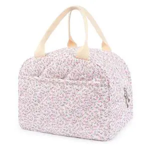 Cotton Quilted Insulated Lunch Bag, Reusable Quilted Floral Lunch Tote Bags | Cute Insulated Lunch Box Coquette Aesthetic Large Capacity Insulated Cooler for Women Work Travel (Pink) Cotton Quilted Insulated Lunch Bag, Reusable Quilted Floral Lunch Tote Bags | Cute Insulated Lunch Box Coquette Aesthetic Large Capacity Insulated Cooler for Women Work Travel (Pink)