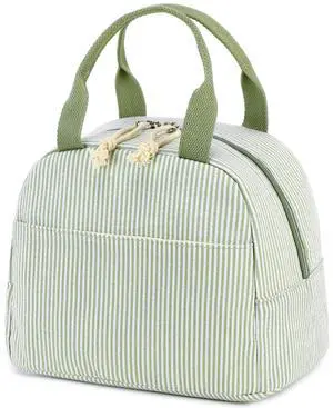 Lunch Box for Women Cute Lunch Bag Reusable Insulated Lunch Bags Large Capacity Lunchbox Cooler for Work Picnic or Travel Gifts (A Sage Green White Stripes, 10 x 7.5 x 8 inches) Lunch Box for Women Cute Lunch Bag Reusable Insulated Lunch Bags Large Capacity Lunchbox Cooler for Work Picnic or Travel Gifts (A Sage Green White Stripes, 10 x 7.5 x 8 inches)