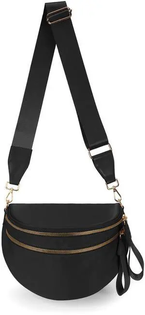 Spacious Nylon Crossbody Bag Bum Bag Handbags Wallets Purses Trendy Shoulder Bag for Women (black) Spacious Nylon Crossbody Bag Bum Bag Handbags Wallets Purses Trendy Shoulder Bag for Women (black)
