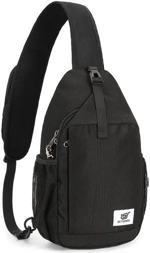 Sling Bag RFID Cross Body Bag Recycled Crossbody Backpack Travel Daypack(Black) Sling Bag RFID Cross Body Bag Recycled Crossbody Backpack Travel Daypack(Black)