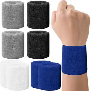 8 Pack Wrist Sweatbands Tennis Wrist Bands Absorbent Sweat Band for Men and Women, Breathable Cotton Sweatbands for Working Out, Basketball, Running Athletic Sports -Blue/Black/White/Gray 8 Pack Wrist Sweatbands Tennis Wrist Bands Absorbent Sweat Band for Men and Women, Breathable Cotton Sweatbands for Working Out, Basketball, Running Athletic Sports -Blue/Black/White/Gray