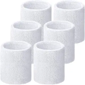 6 Pcs Wrist Sweatbands Sports Tennis Wristbands Wrist Bands for Sweat Wrist Bands Competitions Absorbent Sweatbands for Basketball Tennis Football Running Working(White) 6 Pcs Wrist Sweatbands Sports Tennis Wristbands Wrist Bands for Sweat Wrist Bands Competitions Absorbent Sweatbands for Basketball Tennis Football Running Working(White)