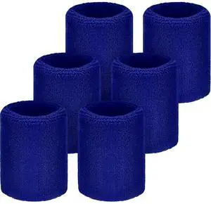 6 Pcs Wrist Sweatbands Sports Tennis Wristbands for Competitions Absorbent Sweatbands for Basketball Tennis Football Running Working(Blue) 6 Pcs Wrist Sweatbands Sports Tennis Wristbands for Competitions Absorbent Sweatbands for Basketball Tennis Football Running Working(Blue)