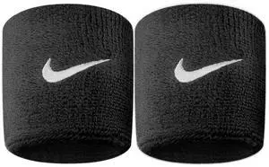 Premier Swoosh Singlewide Wristbands -Soft, Moisture-Wicking (1 Pair, 2.5" Wide) (Black/White) Premier Swoosh Singlewide Wristbands -Soft, Moisture-Wicking (1 Pair, 2.5" Wide) (Black/White)