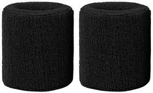Sweatbands Sports Wristbands for Kids and Women - 3 inch Elastic Athletic Wrist Bands for Tennis, Basketball, Running, Working Out (Black) Sweatbands Sports Wristbands for Kids and Women - 3 inch Elastic Athletic Wrist Bands for Tennis, Basketball, Running, Working Out (Black)