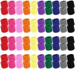 80 Pcs Wrist Sweatbands Bulk, Sports Wristbands in 10 Assorted Colors, Cotton Terry Stretchy Sweat Absorbing Arm Bands for Basketball, Tennis, Running & Workout(2.95 Inch) 80 Pcs Wrist Sweatbands Bulk, Sports Wristbands in 10 Assorted Colors, Cotton Terry Stretchy Sweat Absorbing Arm Bands for Basketball, Tennis, Running & Workout(2.95 Inch)