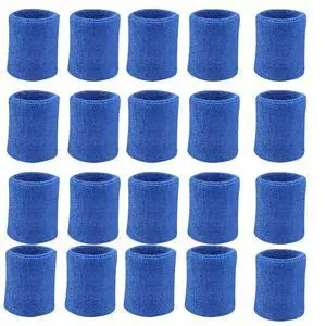 10 Pairs Sports Wristbands, Wrist Sweatbands for Men & Women, Stretchy & Sweat Absorbing Cotton Terry,Perfect for Basketball, Football, Tennis, Soccer, Running & Working Out Blue 10 Pairs Sports Wristbands, Wrist Sweatbands for Men & Women, Stretchy & Sweat Absorbing Cotton Terry,Perfect for Basketball, Football, Tennis, Soccer, Running & Working Out Blue