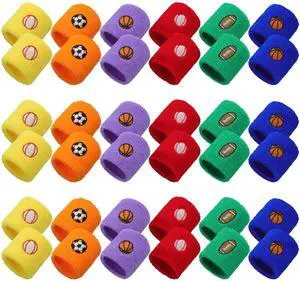 36-Piece Sports Wristbands - Kids Sports Themed Birthday Party Supplies in 6 Colors and 4 Designs 36-Piece Sports Wristbands - Kids Sports Themed Birthday Party Supplies in 6 Colors and 4 Designs