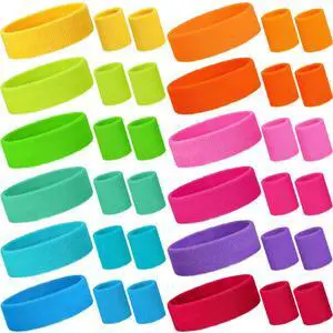 36pcs Neon Sweatband Wristband 80 90s Sport Party Favor, Multicolor, Small 36pcs Neon Sweatband Wristband 80 90s Sport Party Favor, Multicolor, Small