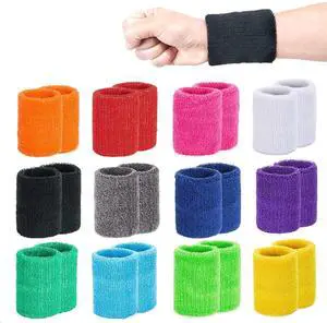 24 Pieces Sports Wristbands Wrist Sweatbands, Colorful Sweat Bands for Teams, Soft Cotton Stretchy Wrist Bands for Gym, Working Out, Tennis, Gymnastics, Basketball, Running 24 Pieces Sports Wristbands Wrist Sweatbands, Colorful Sweat Bands for Teams, Soft Cotton Stretchy Wrist Bands for Gym, Working Out, Tennis, Gymnastics, Basketball, Running
