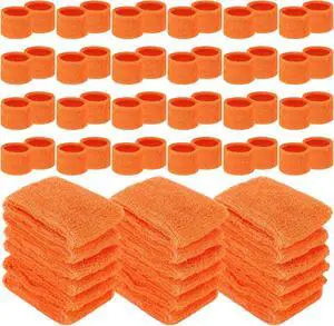 72 Pcs Wrist Sweatband Bulk for Kid, Orange 72 Pcs Wrist Sweatband Bulk for Kid, Orange