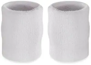 Arm Sweatbands, Absorbent and Breathable Thick Cotton Bands for Working Out, Gymnastics, Basketball, Tennis, and Football, Multiuse 4-inch Wristbands for Costumes and Cosplay, White Arm Sweatbands, Absorbent and Breathable Thick Cotton Bands for Working Out, Gymnastics, Basketball, Tennis, and Football, Multiuse 4-inch Wristbands for Costumes and Cosplay, White