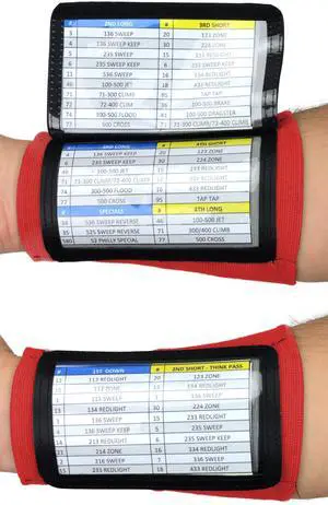 Youth Triple Wrist Coach, Football Wristbands for Plays, Baseball Wristbands, QB Arm Bands Youth Triple Wrist Coach, Football Wristbands for Plays, Baseball Wristbands, QB Arm Bands