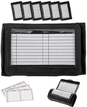 QB Playbook Wristband - Black Football Quarterback Play Wristbands for Adults - 3 Compartments Play Sheet Wrist Coach for All Sports - Pack of 6, Adjustable QB Playbook Wristband - Black Football Quarterback Play Wristbands for Adults - 3 Compartments Play Sheet Wrist Coach for All Sports - Pack of 6, Adjustable